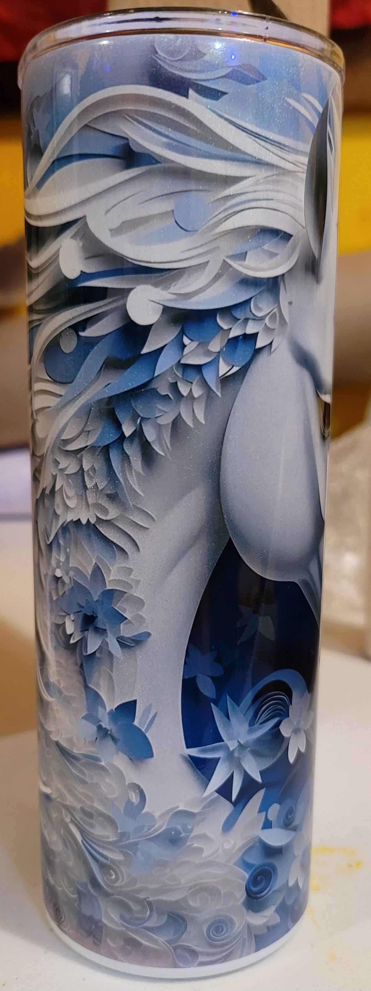 3d horse shimmer tumbler