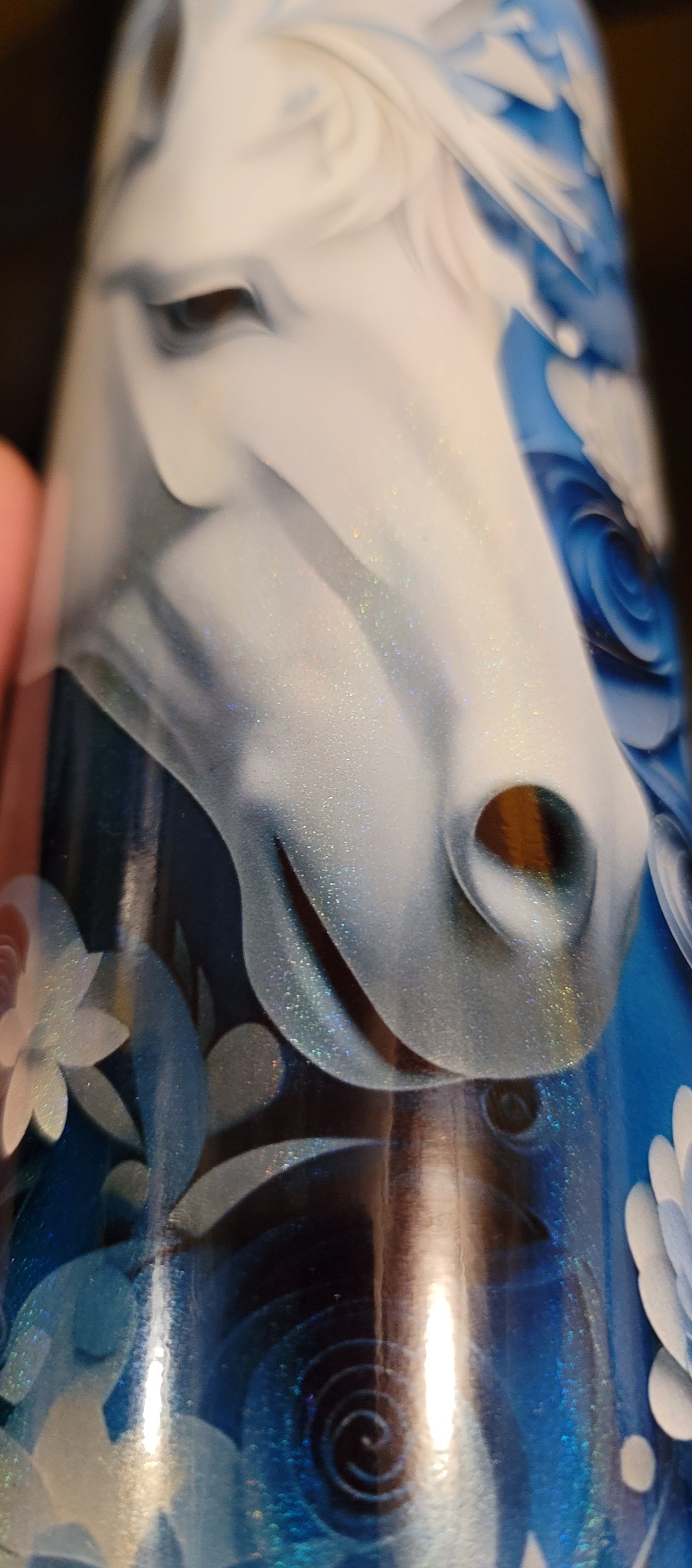 3d horse shimmer tumbler
