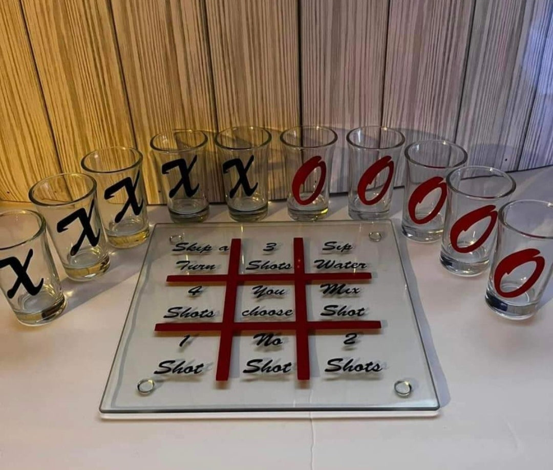Shot glass tik tac toe, vday edition